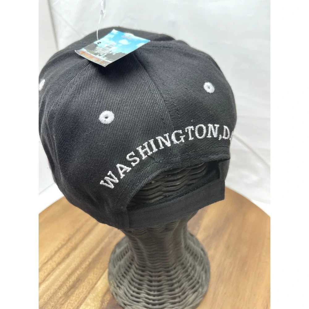 WASHINGTON DC Hat Cap SOUVENIR STITCHED BLACK ADJUSTABLE‎ BASEBALL CAPITAL USA